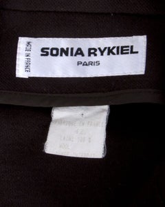 Sonia Rykiel 1990 90s Vintage Brown Wool Button Up Blazer Suit Jacket