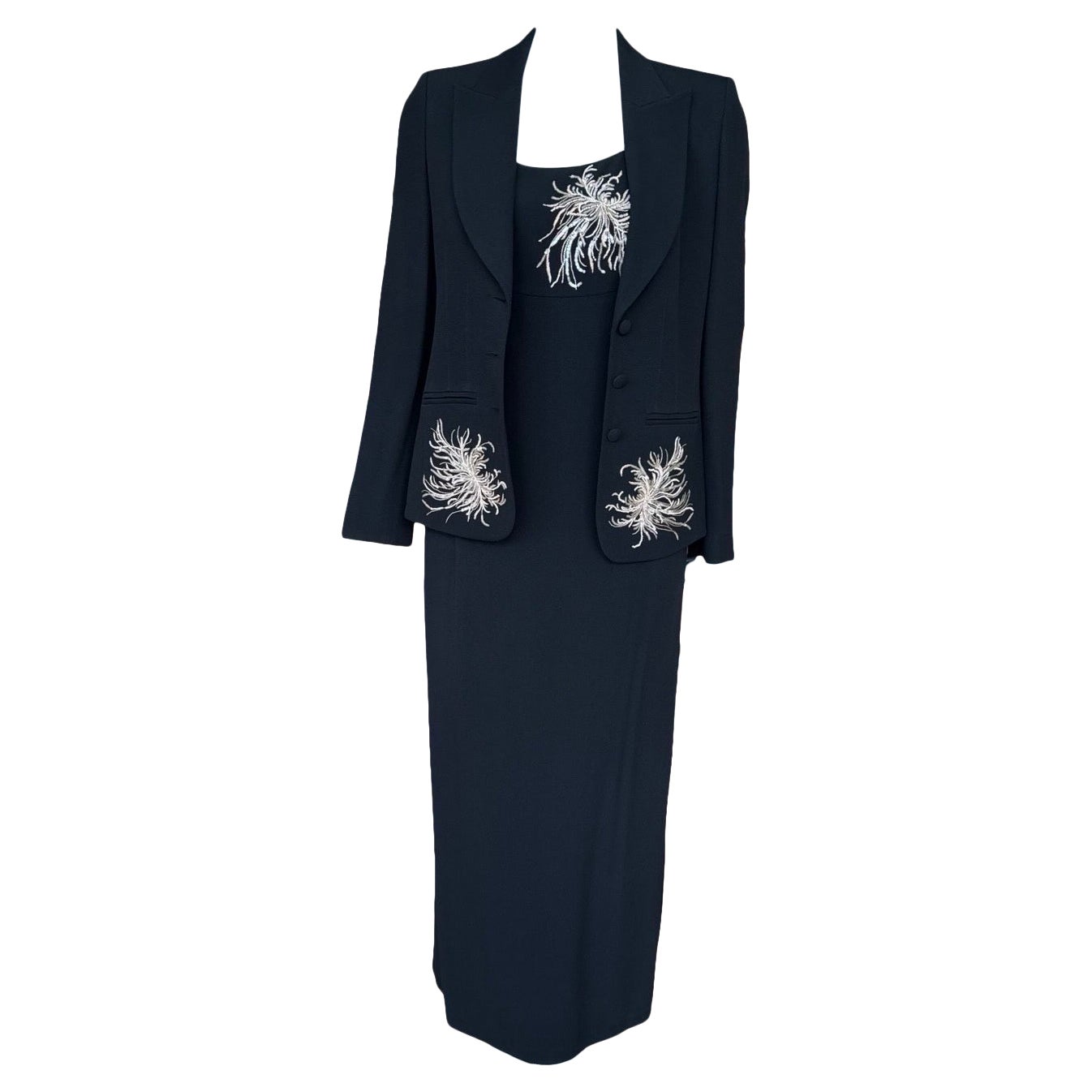 Sonia Rykiel Perlenkleid und Blazer Set im Angebot