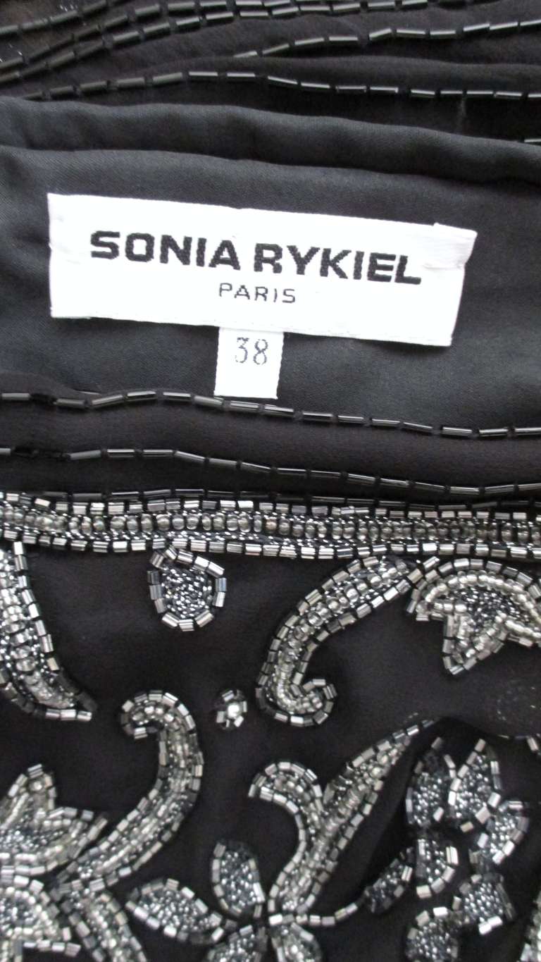 Sonia Rykiel Perlenbesetztes Seidenkleid mit durchsichtigem Rücken 1990er Jahre im Angebot 11