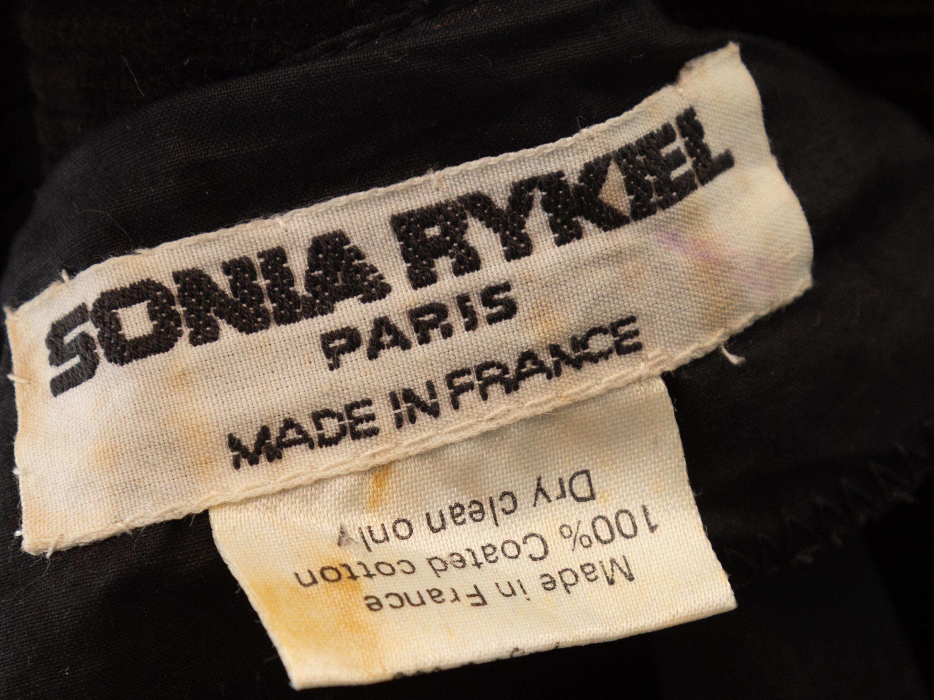 Women's Sonia Rykiel Black Coated Cotton Hooded Coat