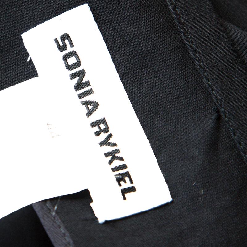 Sonia Rykiel Black Cotton Belted Pant Suit L In Good Condition In Dubai, Al Qouz 2