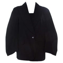 Sonia Rykiel Blazer nero in cotone con maniche a campana L.