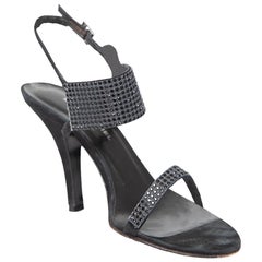Sonia Rykiel Black Embellished Strap Sandals Size IT 36.5