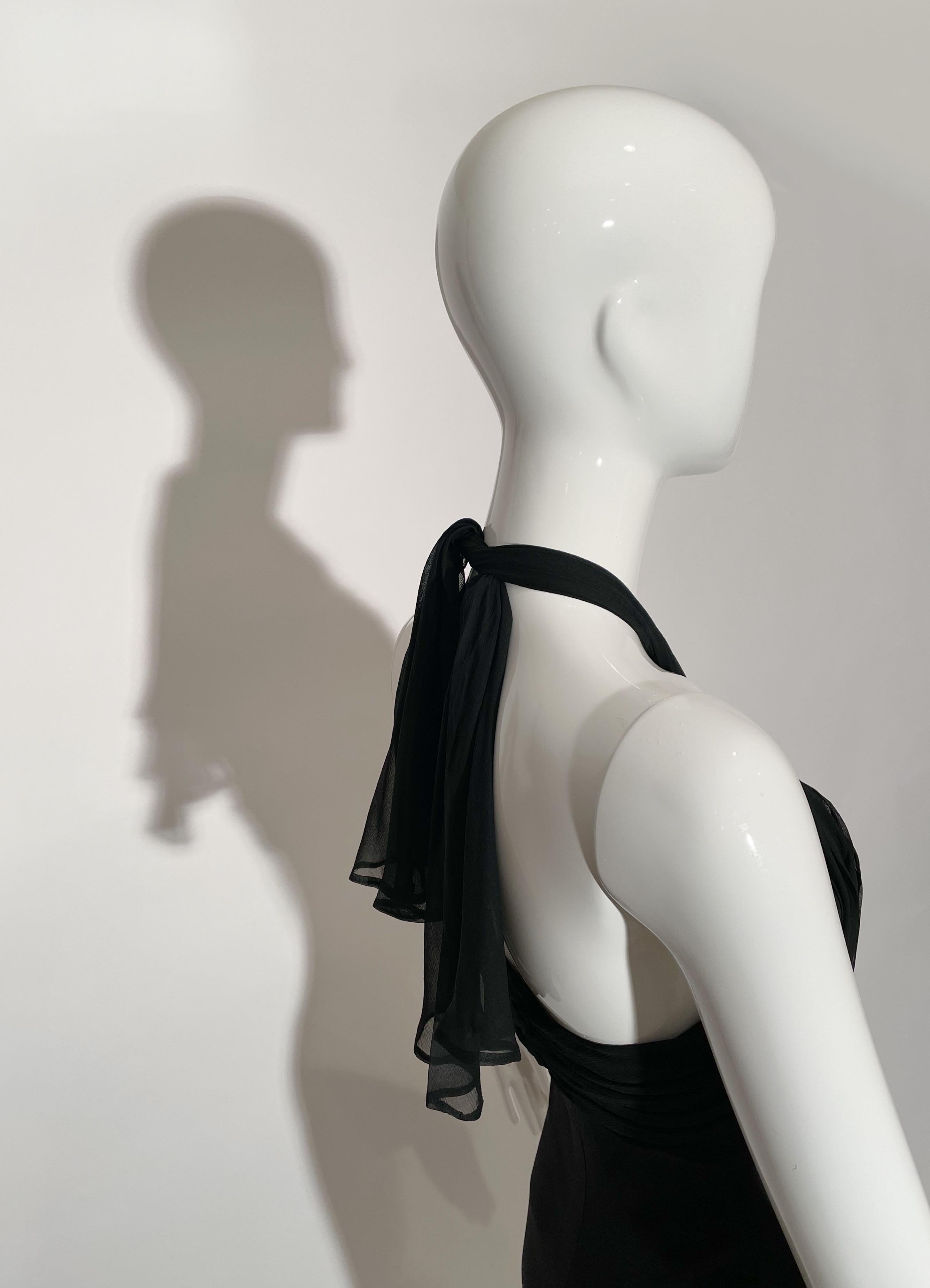 Schwarzes Neckholder-Kleid von Sonia Rykiel im Angebot 3