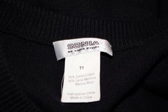 Sonia Rykiel - Robe en maille noire tricotée avec décoration