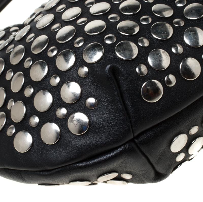 Sonia Rykiel - Sac à bandoulière Domino en cuir noir clouté 5