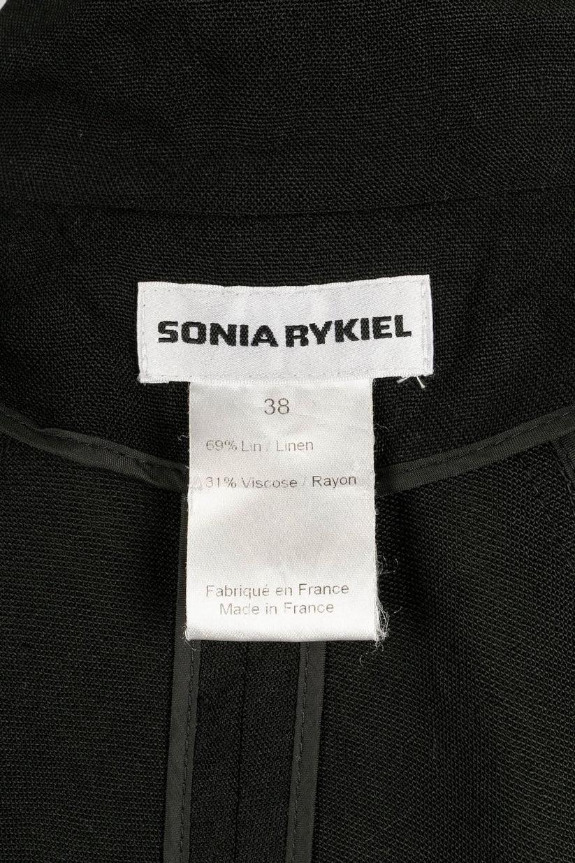 Sonia Rykiel - Veste/robe en lin noir en vente 5