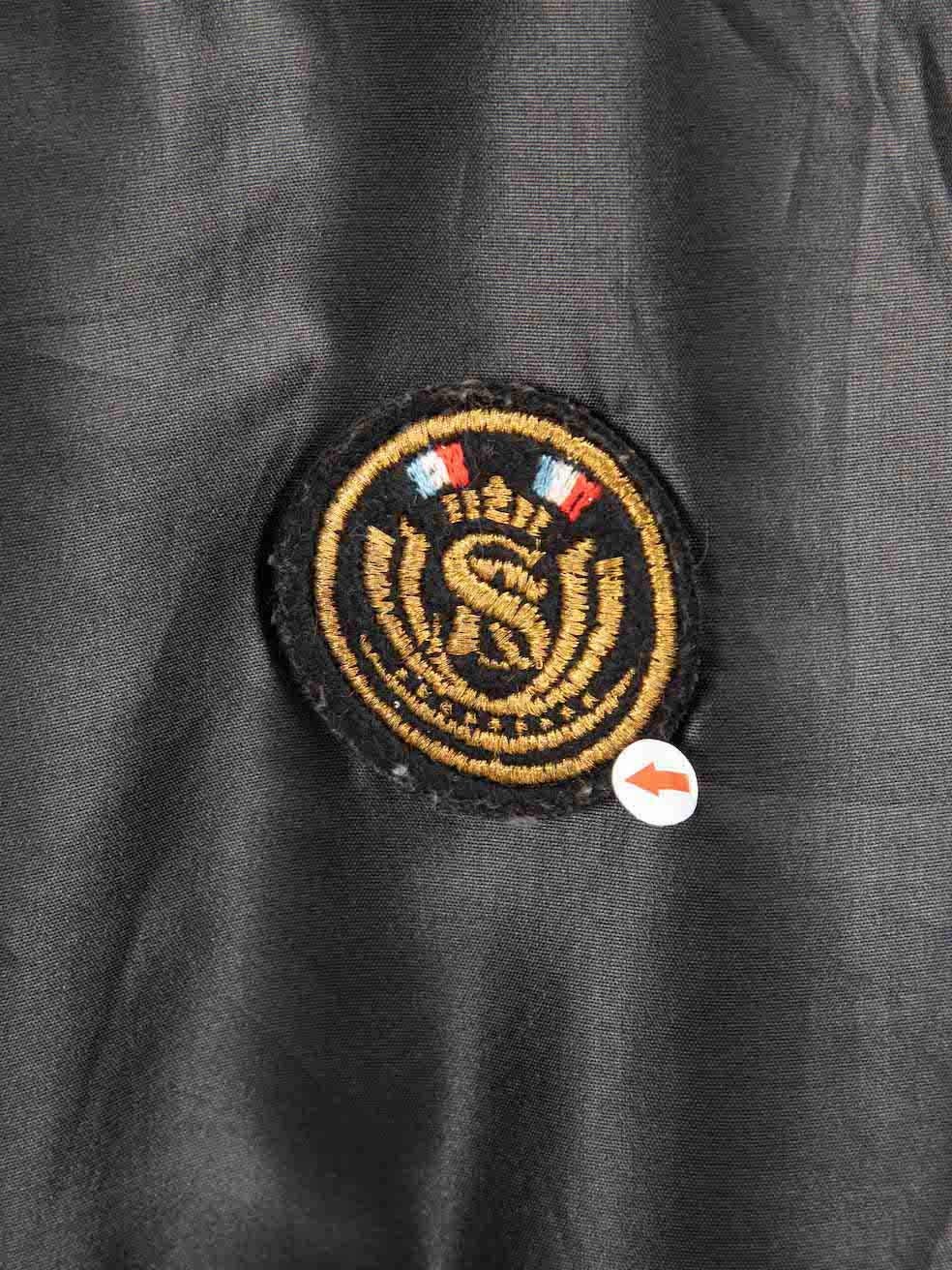 Sonia Rykiel Black Logo Patch Bomber Jacket Size XL 1