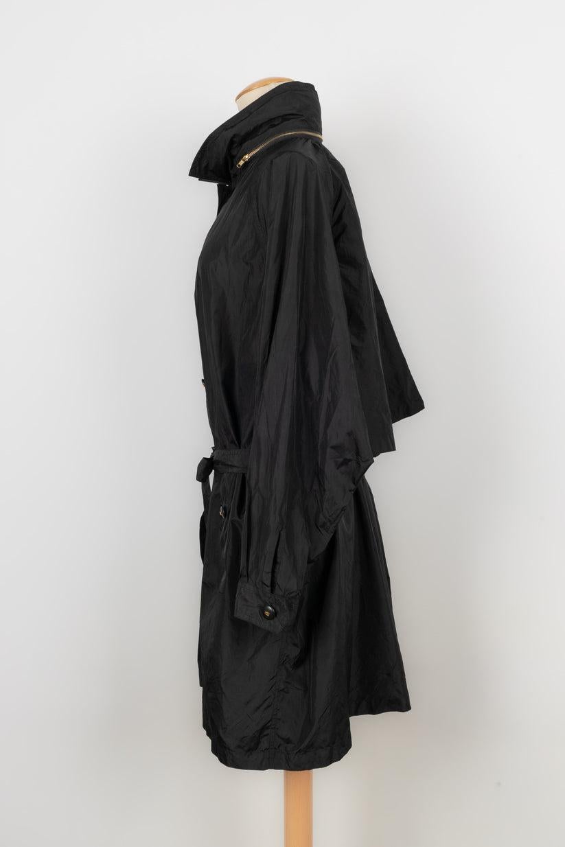 Sonia Rykiel Black Nylon Raincoat In Excellent Condition For Sale In SAINT-OUEN-SUR-SEINE, FR
