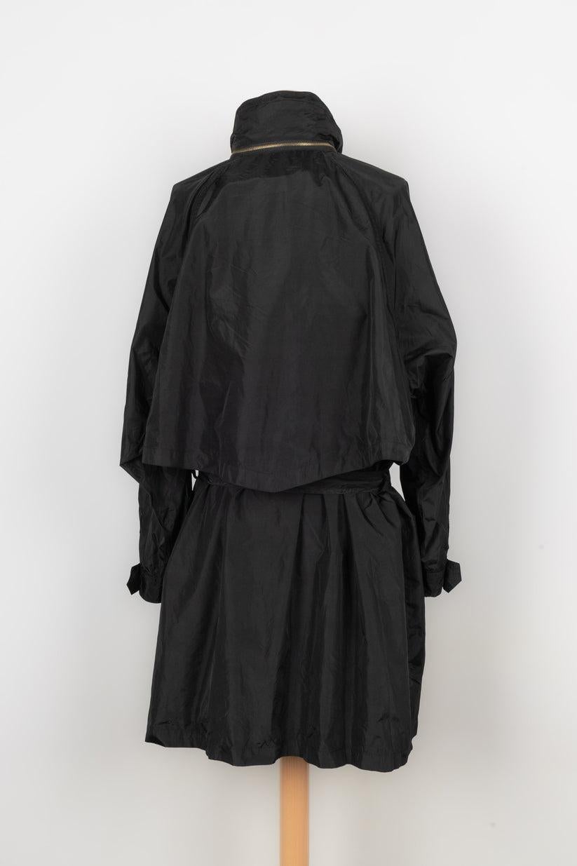 Women's Sonia Rykiel Black Nylon Raincoat For Sale