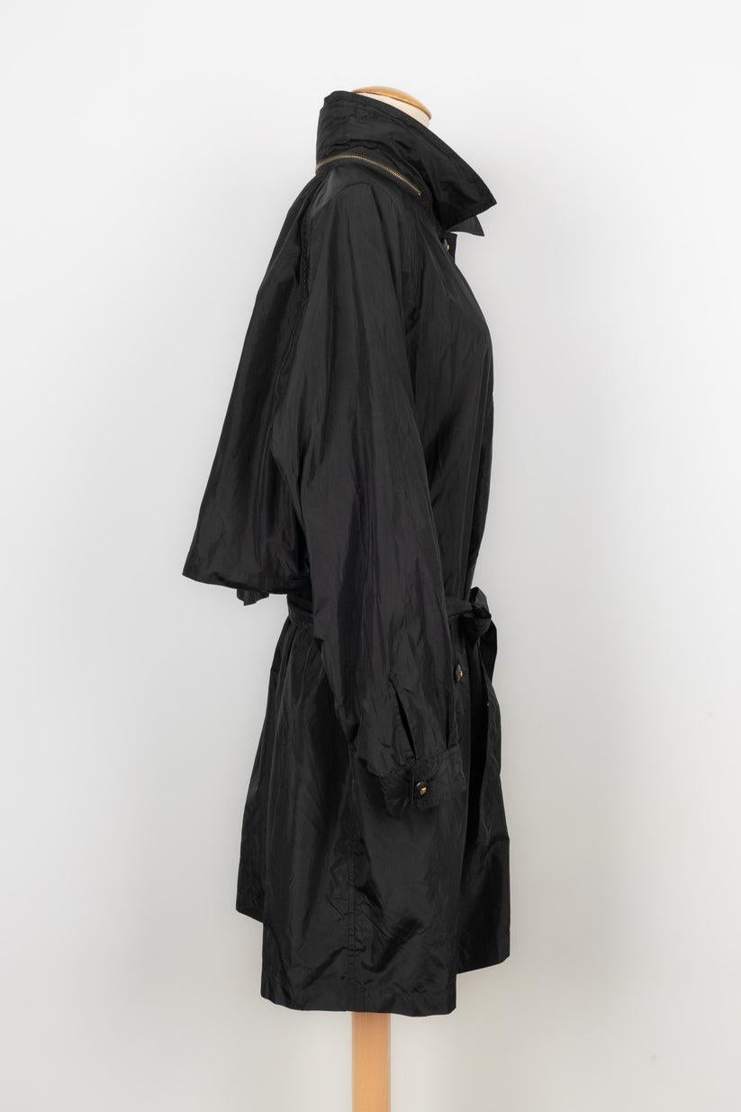 Sonia Rykiel Black Nylon Raincoat For Sale 1