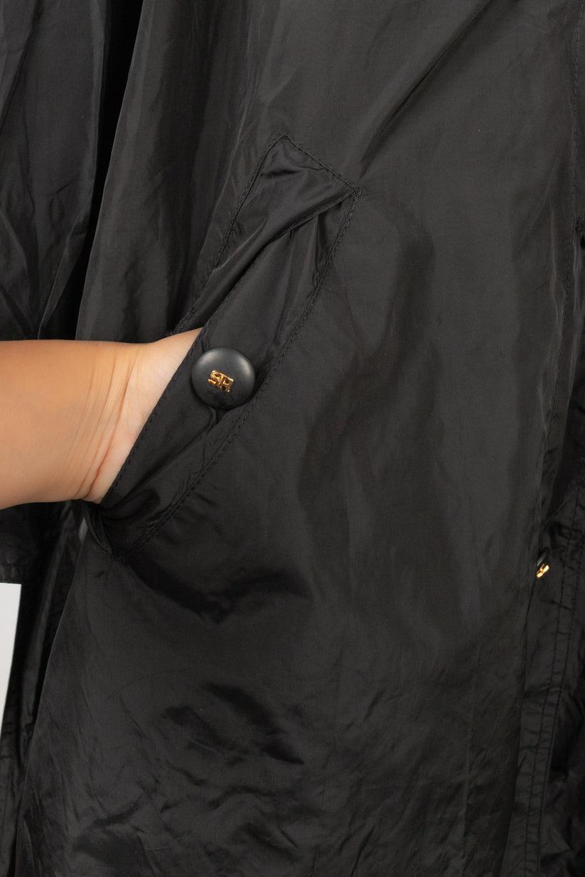 Sonia Rykiel Black Nylon Raincoat For Sale 4