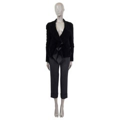 SONIA RYKIEL schwarzer RUCHED VELVET Blazer M