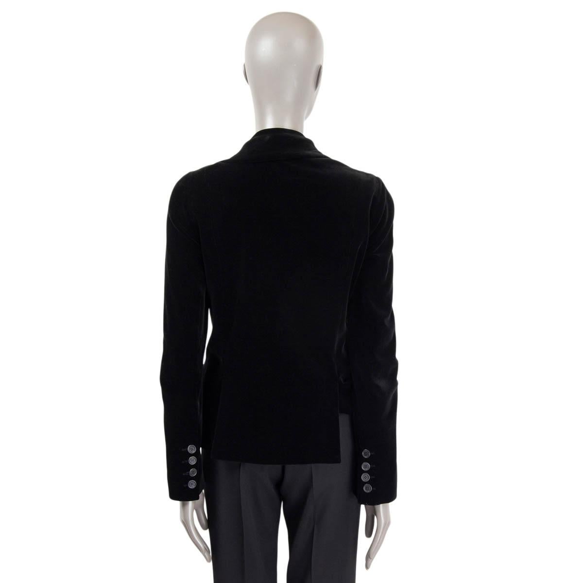 SONIA RYKIEL black RUCHED VELVET Blazer Jacket M For Sale 1