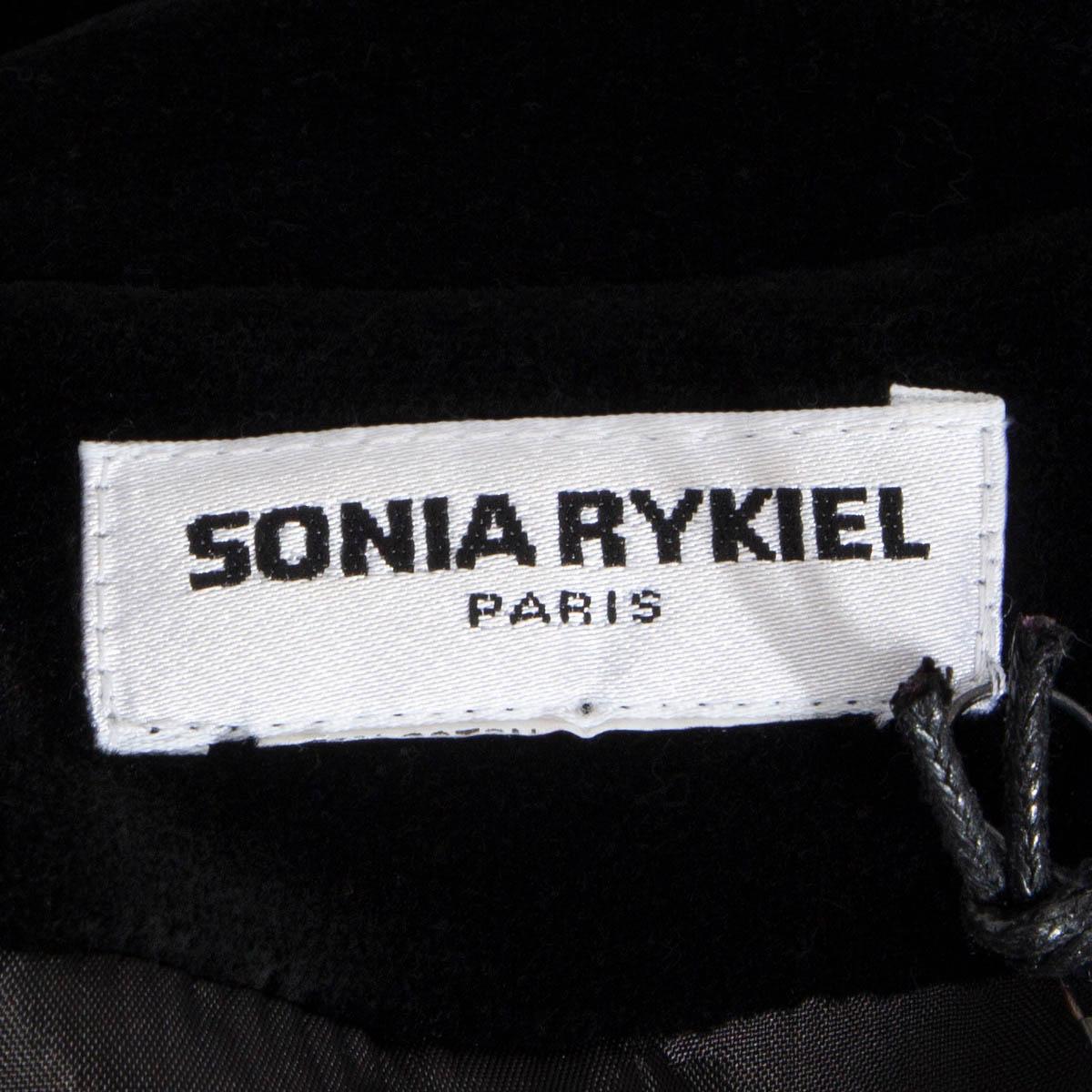SONIA RYKIEL black RUCHED VELVET Blazer Jacket M For Sale 3