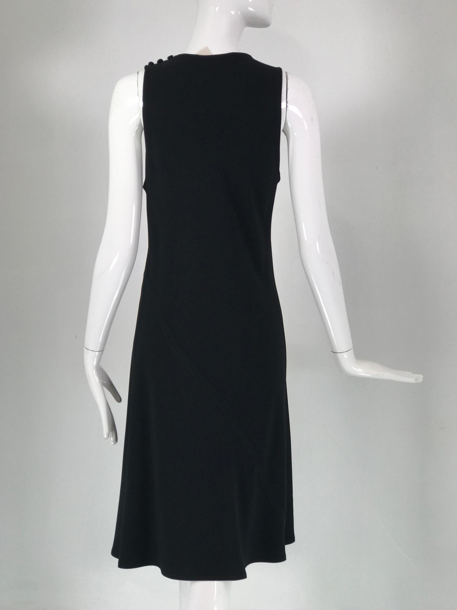 Sonia Rykiel Black Satin Backed Crepe Bias Cut Sleeveless Dress  1