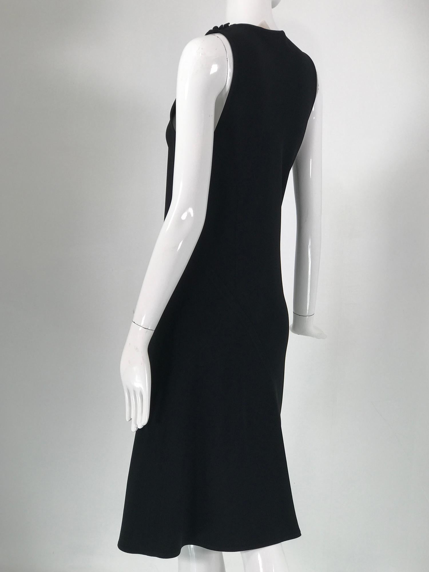 Sonia Rykiel Black Satin Backed Crepe Bias Cut Sleeveless Dress  2