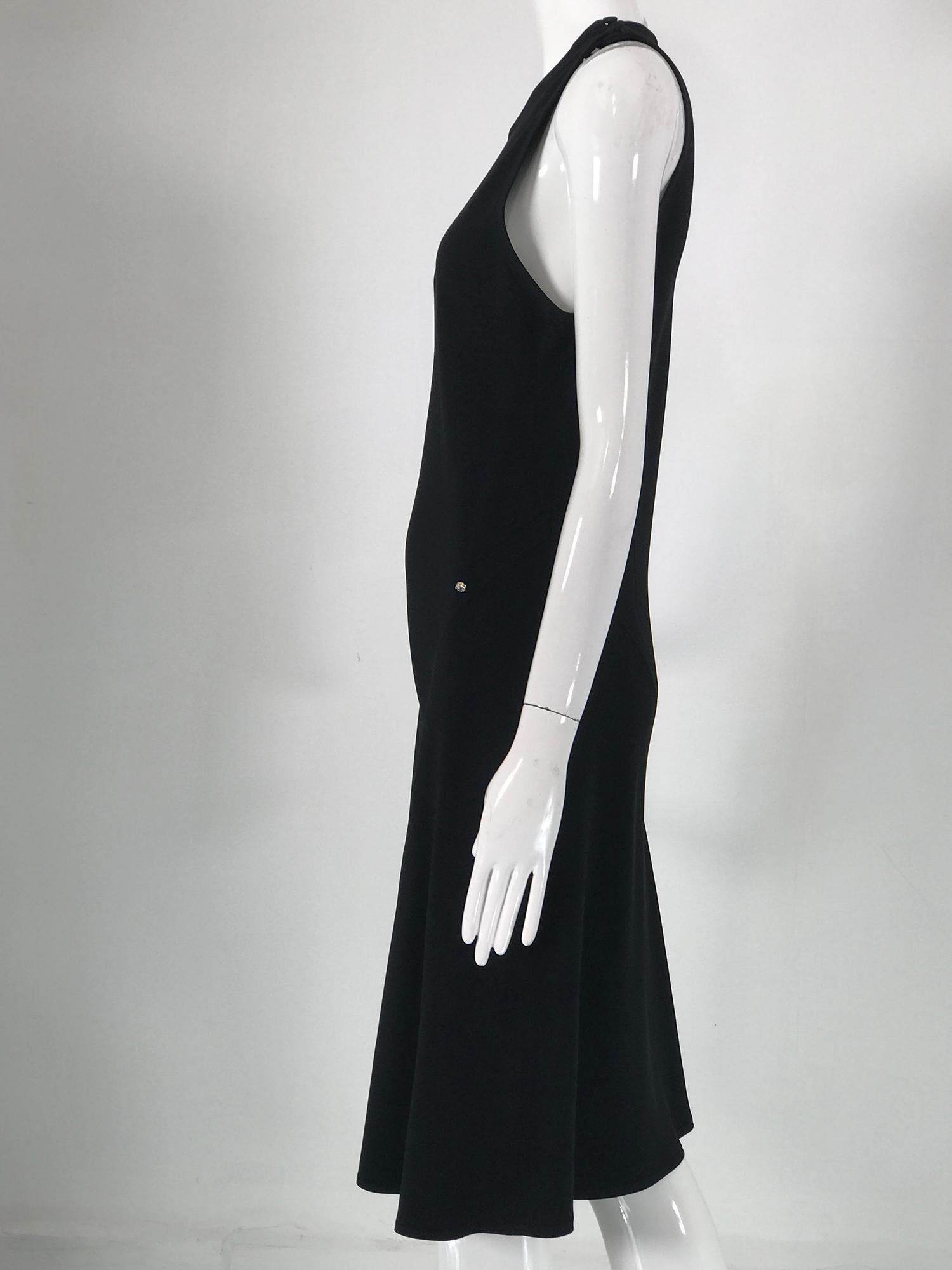 Sonia Rykiel Black Satin Backed Crepe Bias Cut Sleeveless Dress  3