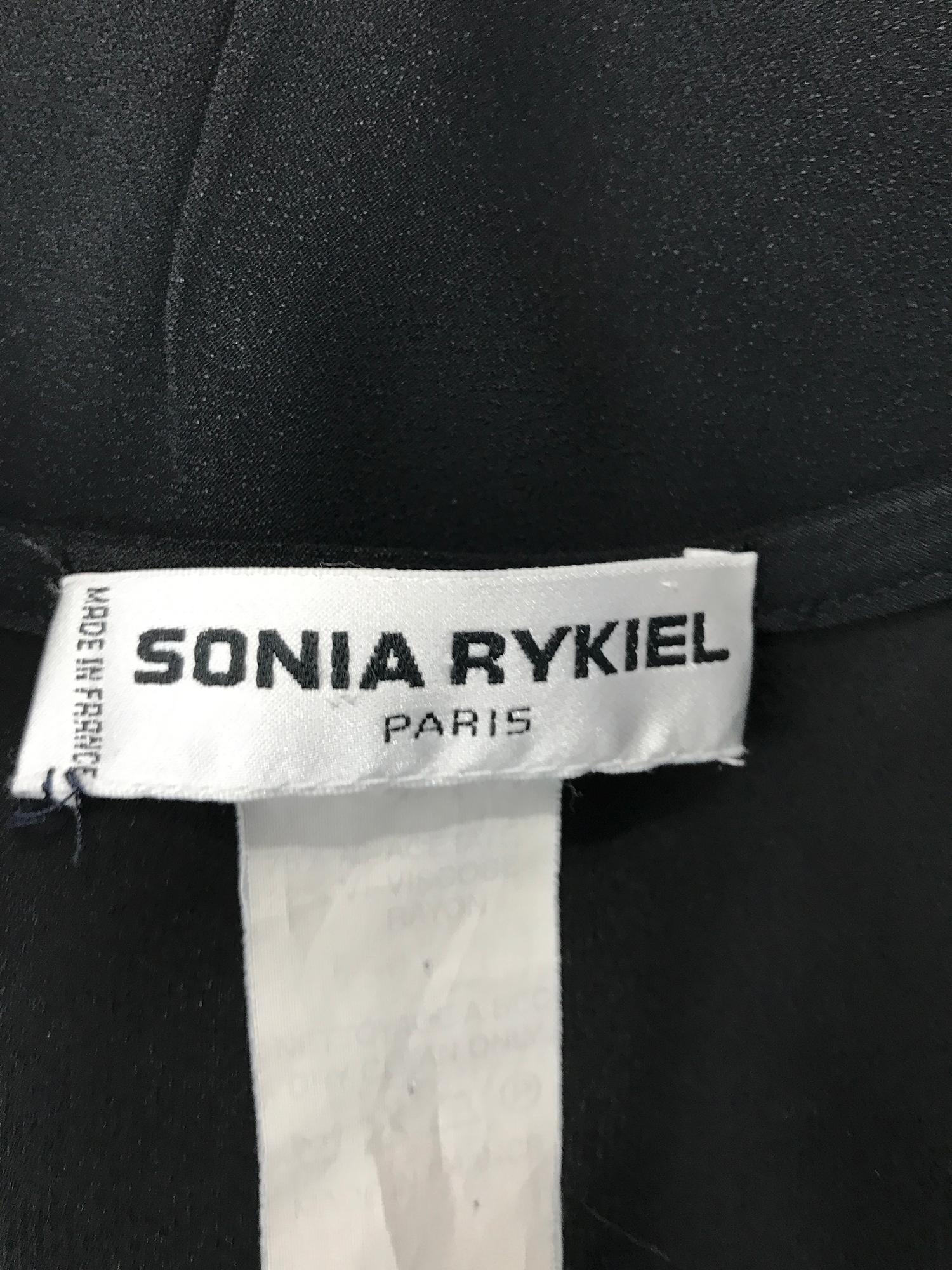 Sonia Rykiel Black Satin Backed Crepe Bias Cut Sleeveless Dress  5