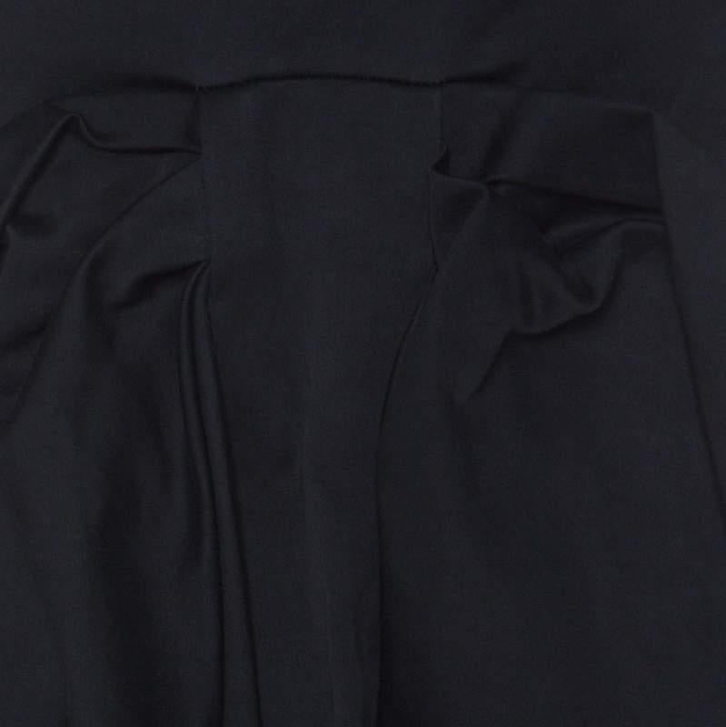 Women's Sonia Rykiel Black Silk Blend Front Bow Detail Skirt L