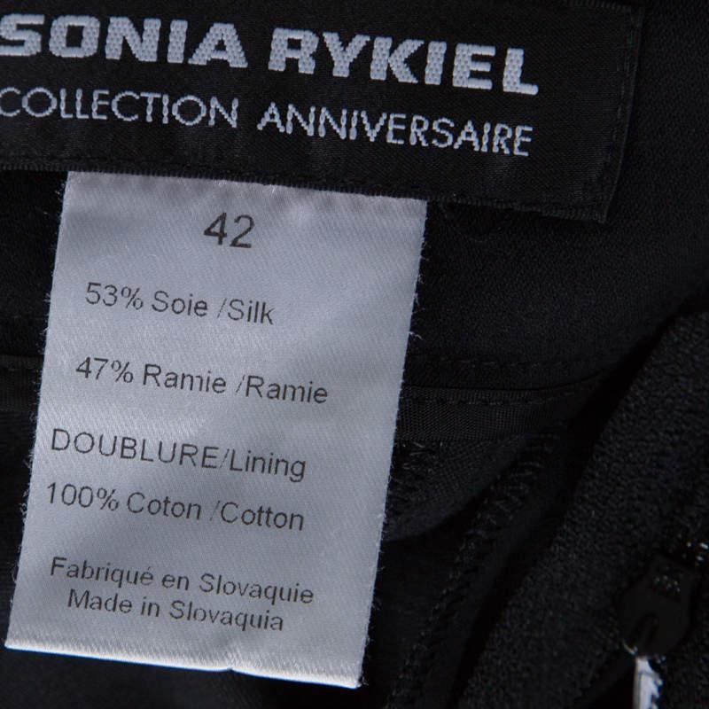 Sonia Rykiel Black Silk Blend Front Bow Detail Skirt L 1