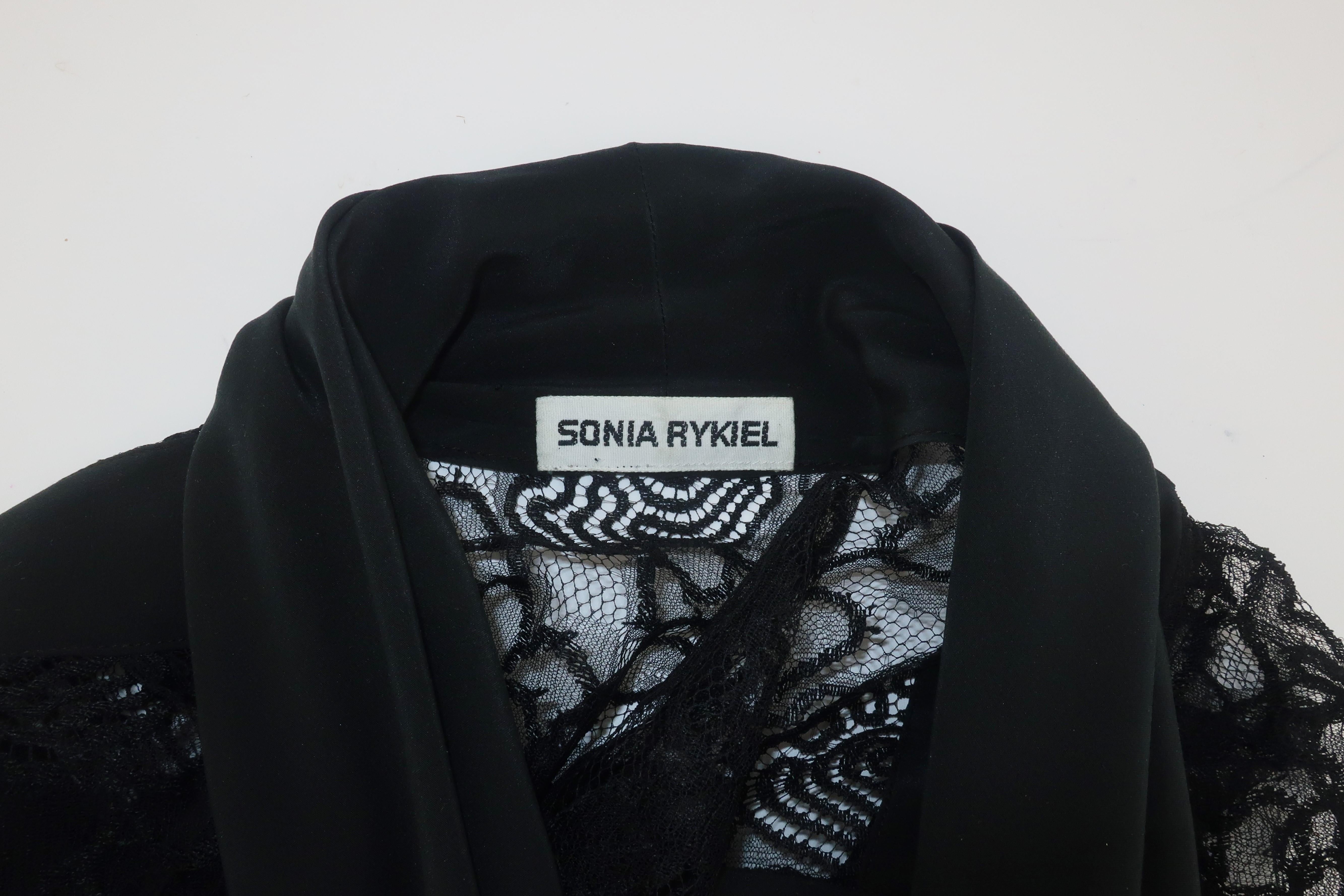 Sonia Rykiel Black Silk & Lace Blouse, C.1990 4