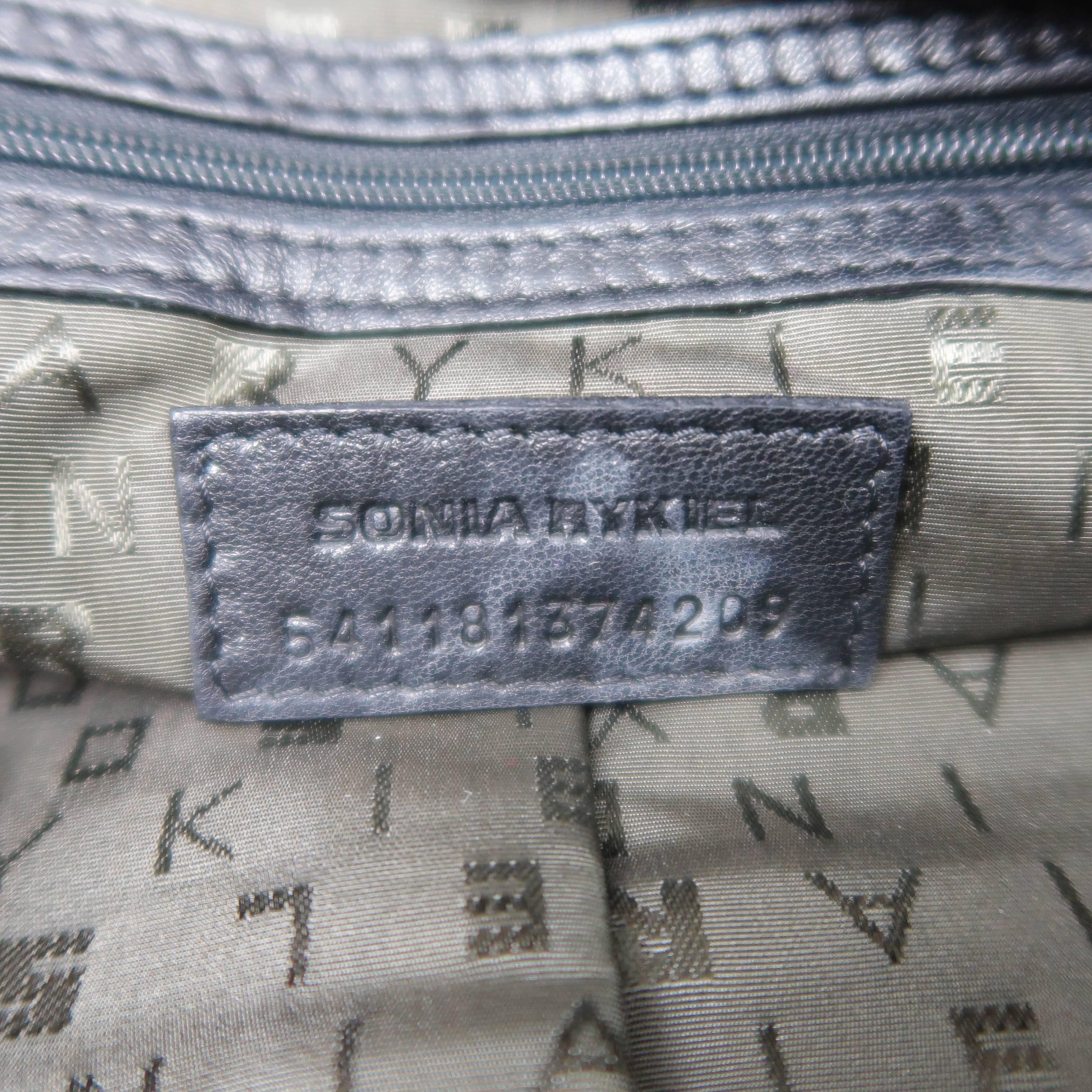 SONIA RYKIEL Sac à main en cuir clouté avec pompon:: noir 6