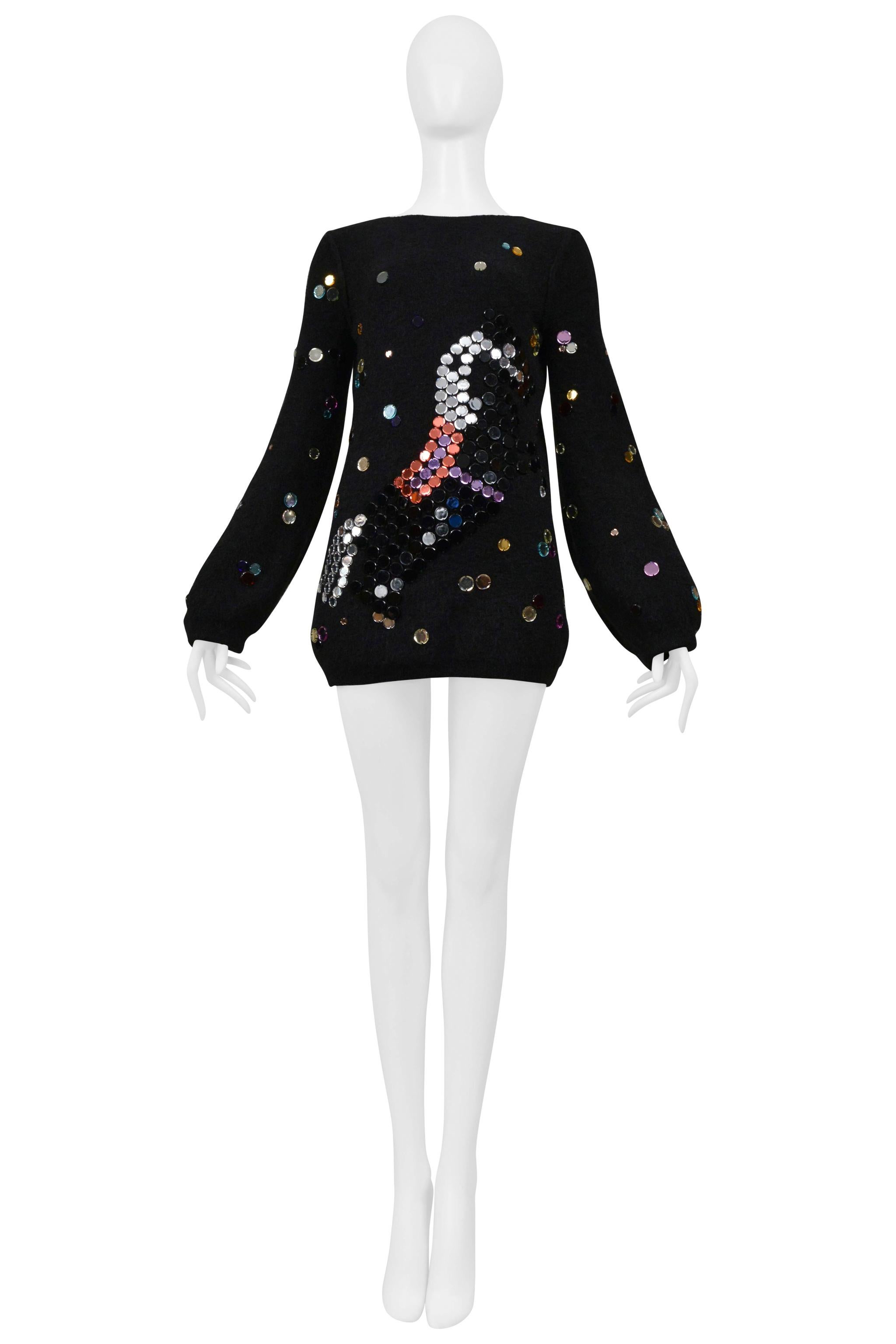 De las mujeres Sonia Rykiel Black Sweater With Mirror Mosaic Horse Detail 2008 en venta