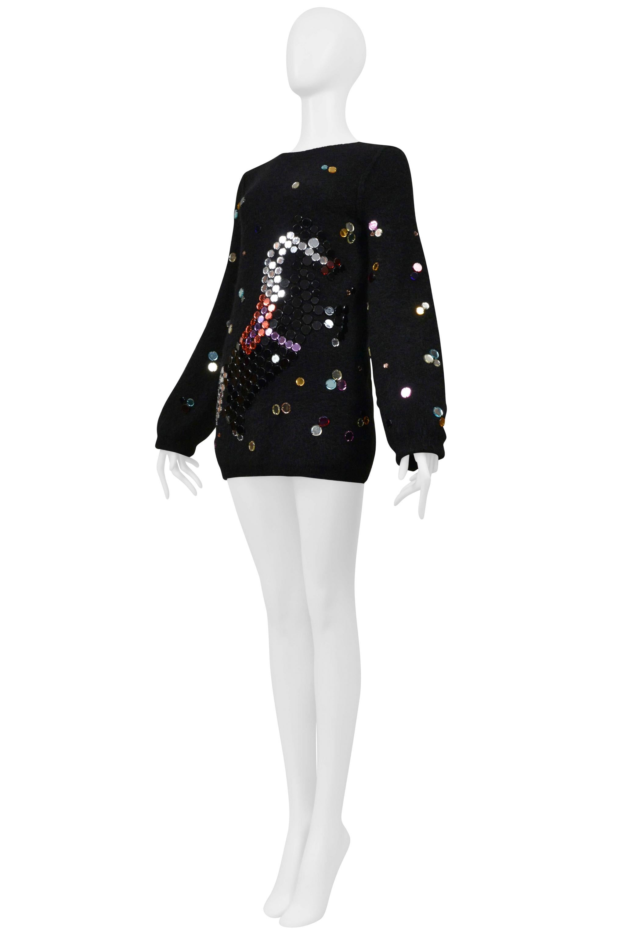 Sonia Rykiel Black Sweater With Mirror Mosaic Horse Detail 2008 en venta 1