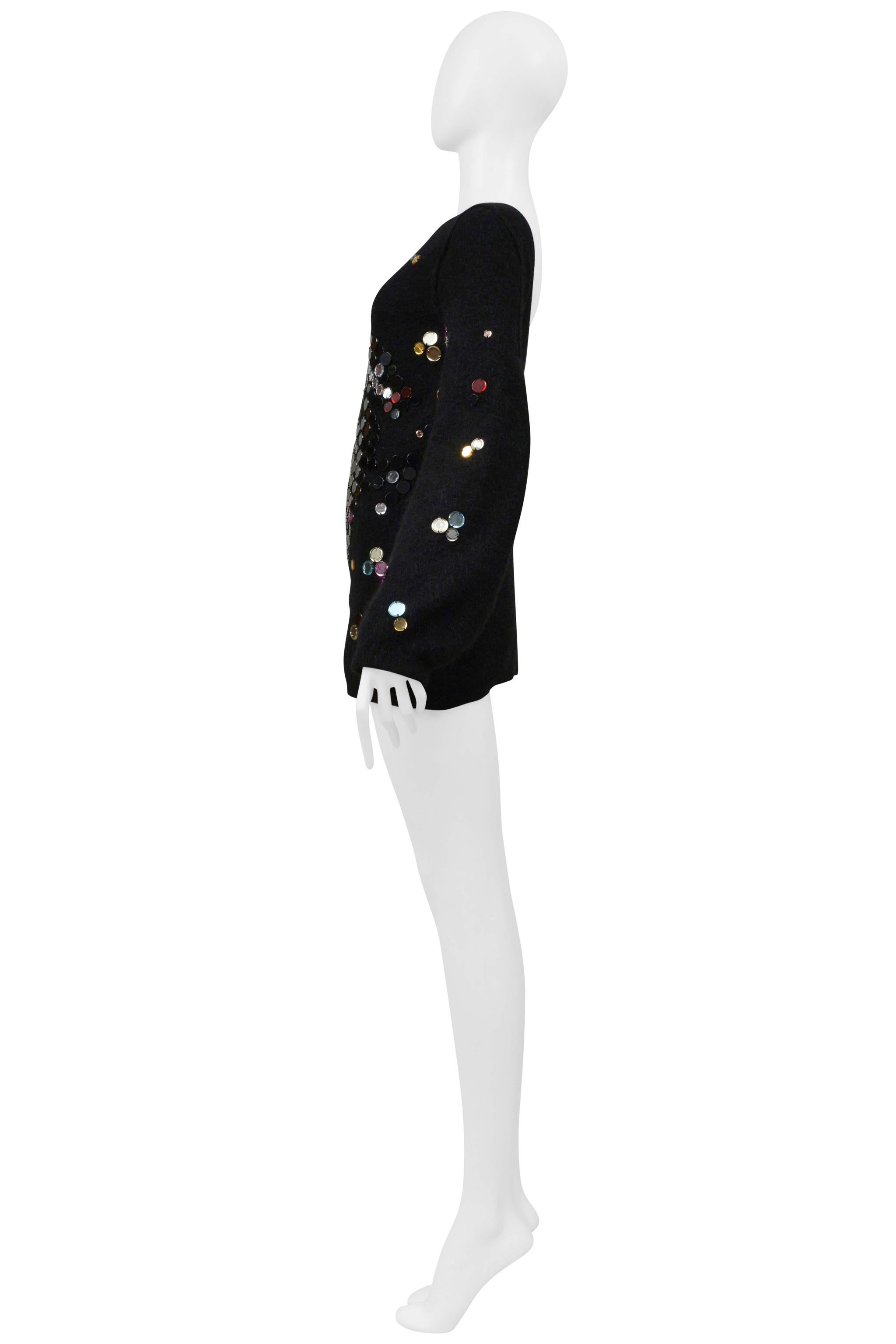 Sonia Rykiel Black Sweater With Mirror Mosaic Horse Detail 2008 en venta 2