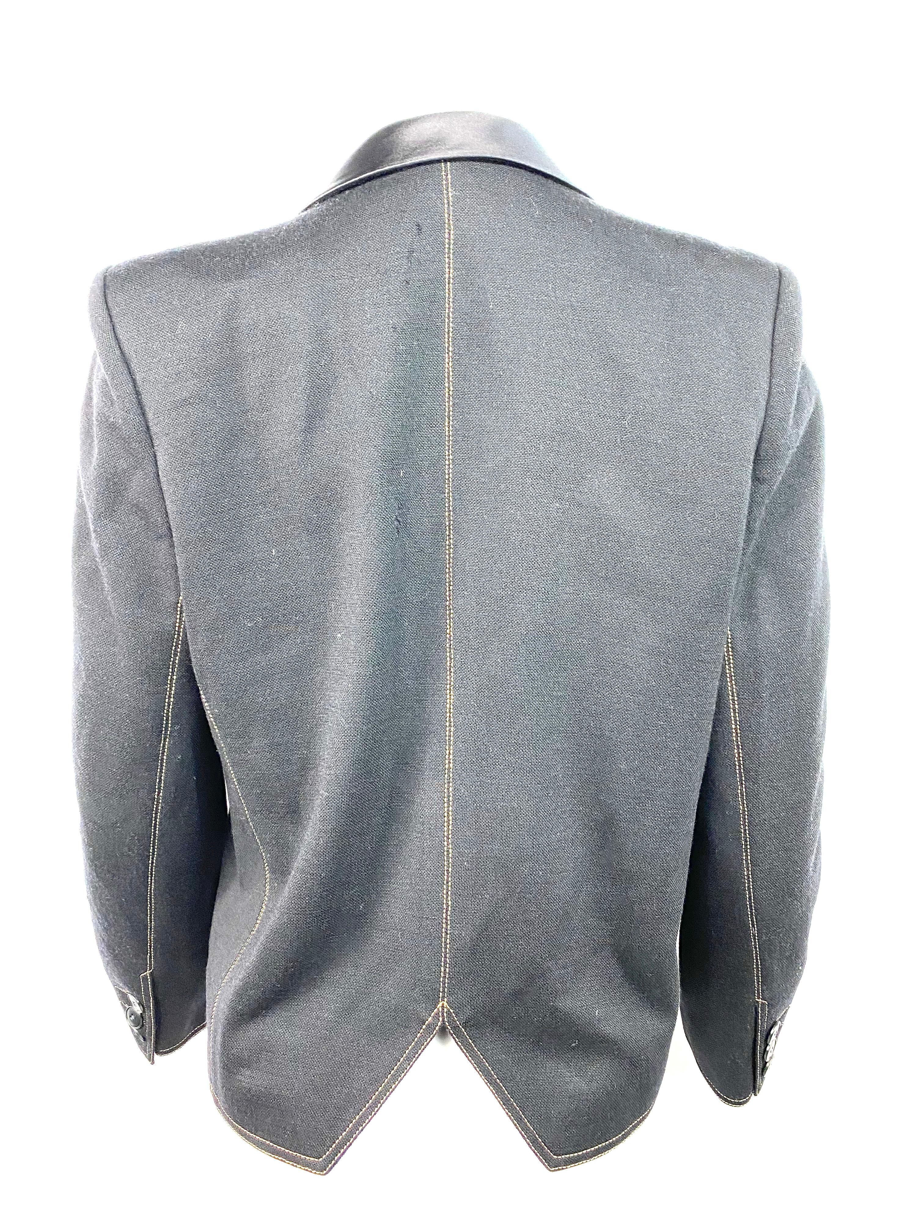 Sonia Rykiel Black Wool Blazer Jacket Size 38 For Sale 1