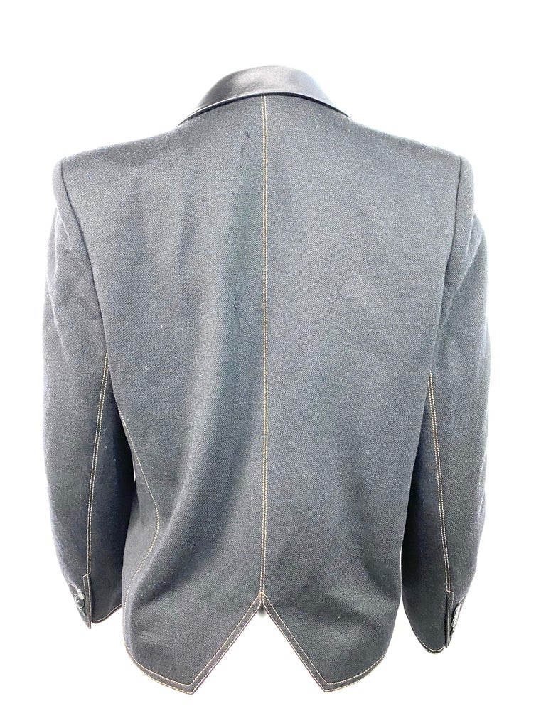 Sonia Rykiel Black Wool Blazer Jacket Size 38 For Sale 4
