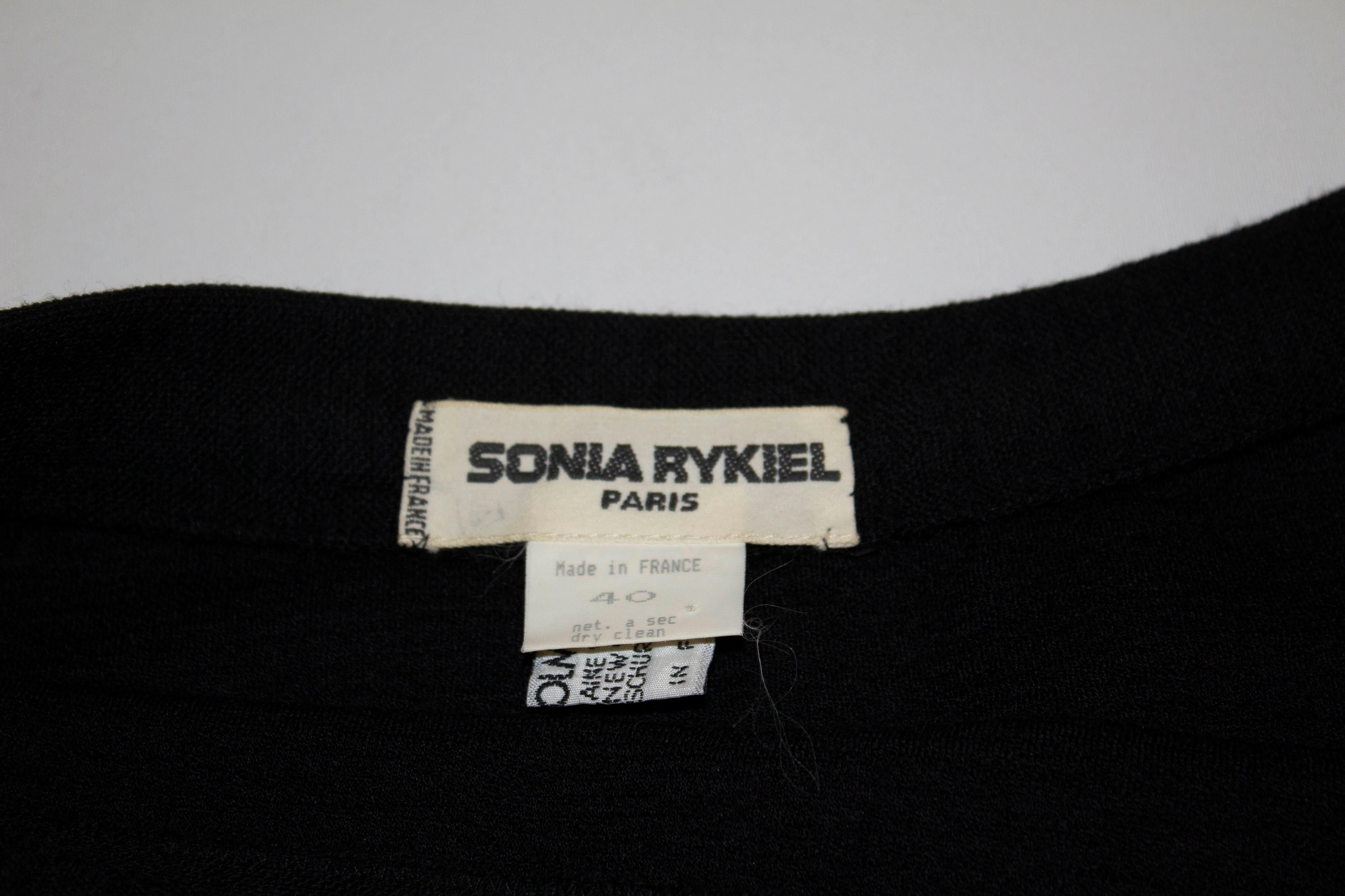 Sonia Rykiel Black Wool Skirt with Interesting Frill In Good Condition For Sale In London, GB