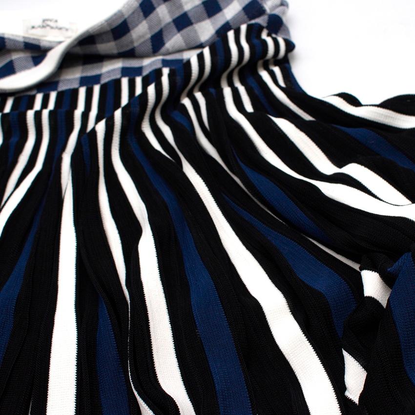 Sonia Rykiel Blue & White Striped Check Maxi Skirt Size M In Excellent Condition In London, GB