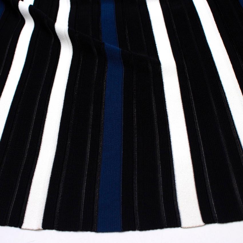 Women's Sonia Rykiel Blue & White Striped Check Maxi Skirt Size M