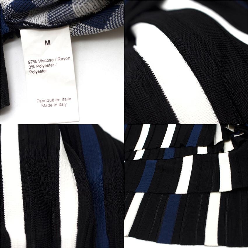 Sonia Rykiel Blue & White Striped Check Maxi Skirt Size M 1