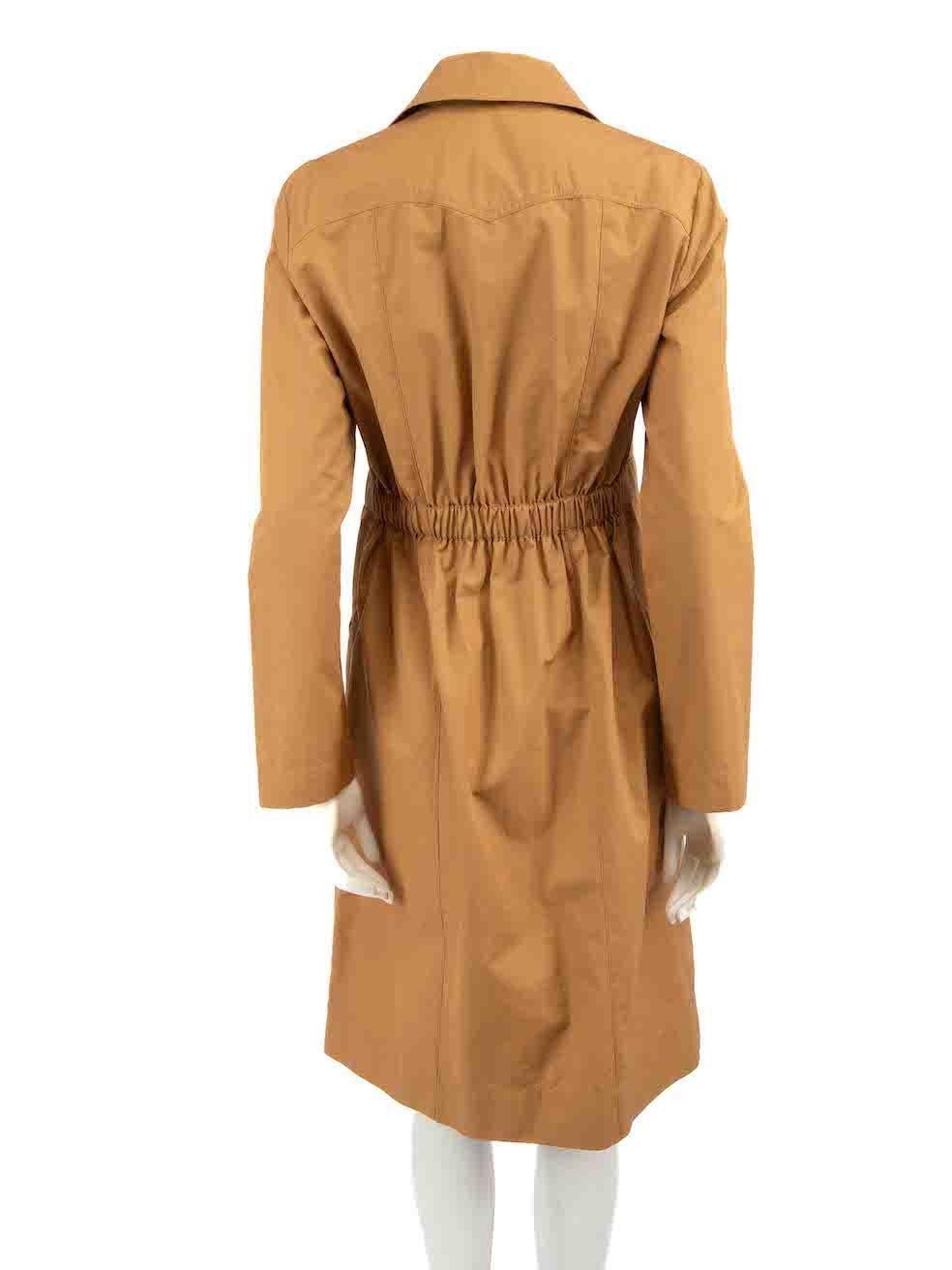 Sonia Rykiel Robe chemise midi ceinturée Brown Taille M Bon état - En vente à London, GB