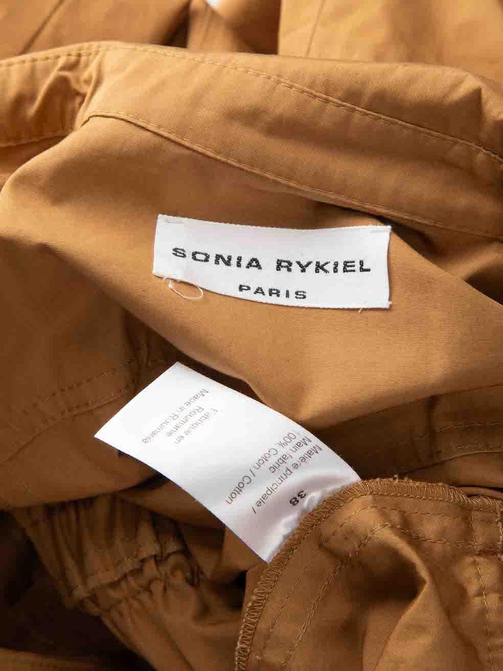 Women's Sonia Rykiel Brown Belted Midi Shirt Dress Size M For Sale