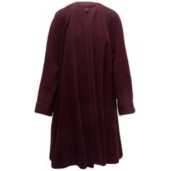 Sonia Rykiel Burgundy Virgin Wool Long Coat