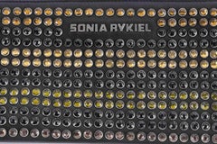 Sonia Rykiel clutch bag, leather studded with rhinestones.