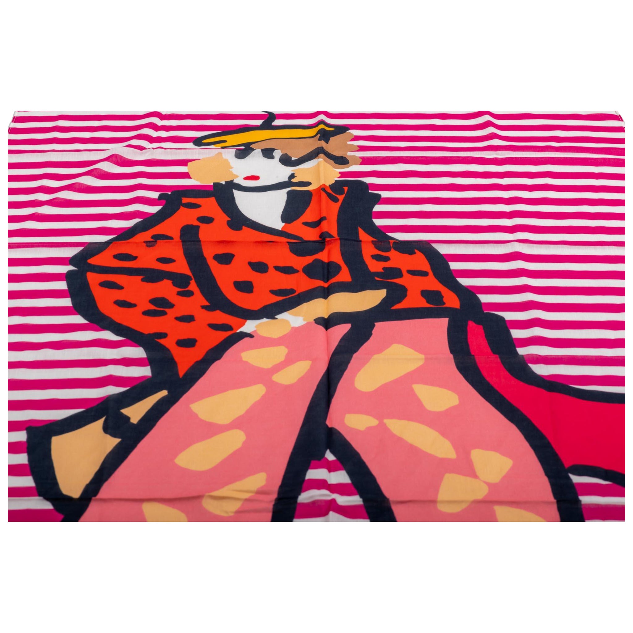 Sonia Rykiel Cotton Figurine Scarf For Sale