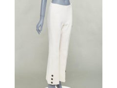 SONIA Rykiel - Pantalon évasé à ourlet orné de boutons en corne marron crème