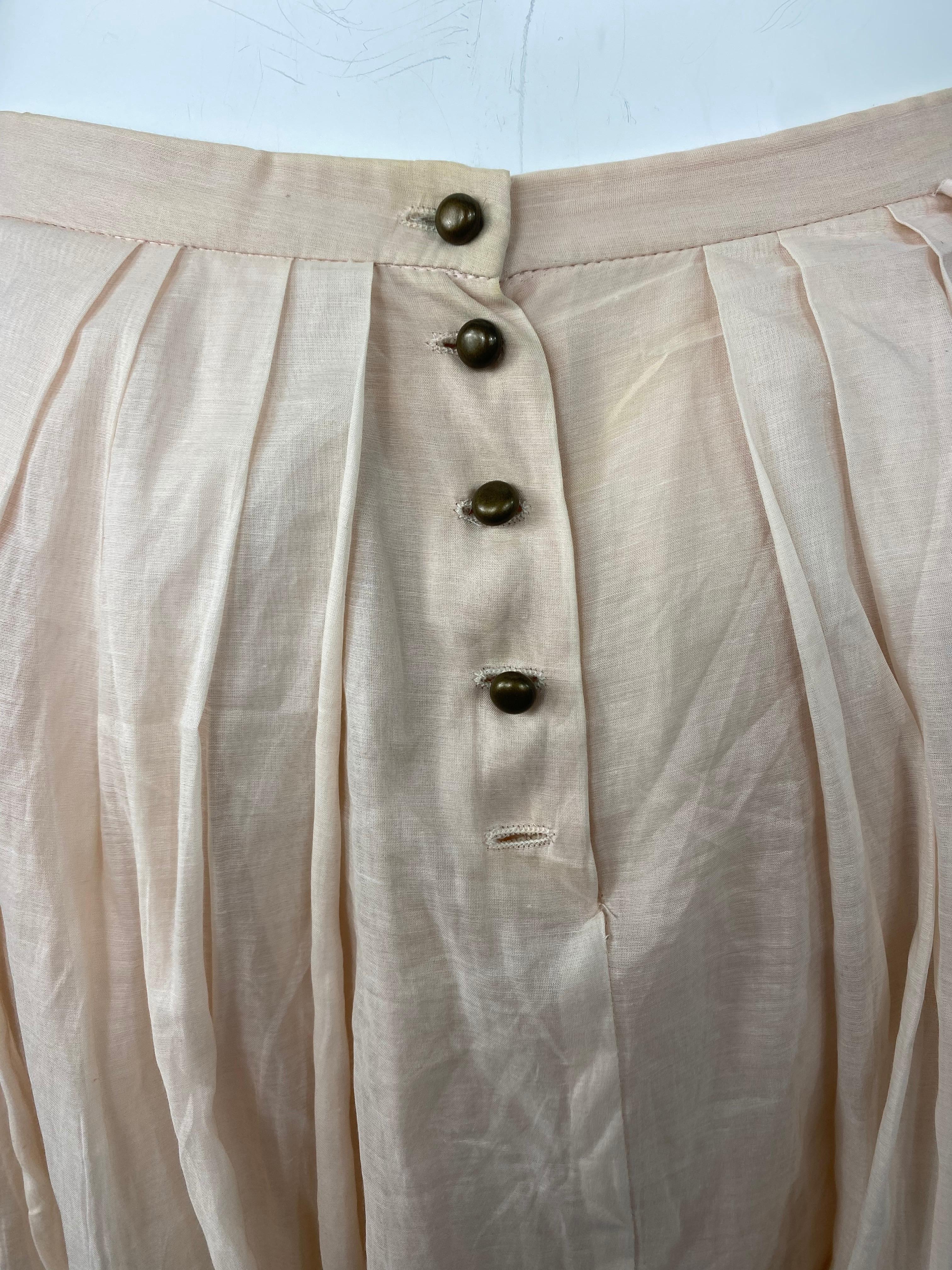 Brown Sonia Rykiel Cream/ Ivory Cotton Ruffled Skirt, Size  38 For Sale
