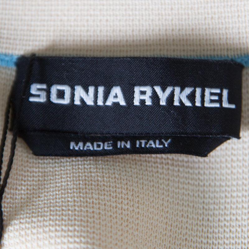 Sonia Rykiel Falda Midi de Punto Crema con Dobladillo en Contraste S en Bueno Estado en Dubai, Al Qouz 2