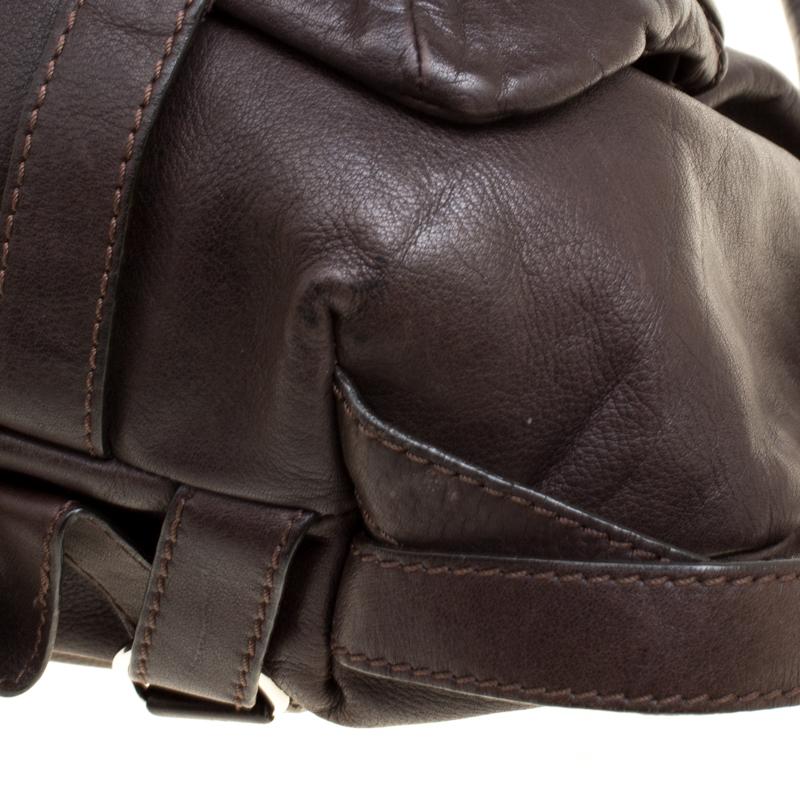 Sonia Rykiel Dark Brown Leather Studded Satchel For Sale 1