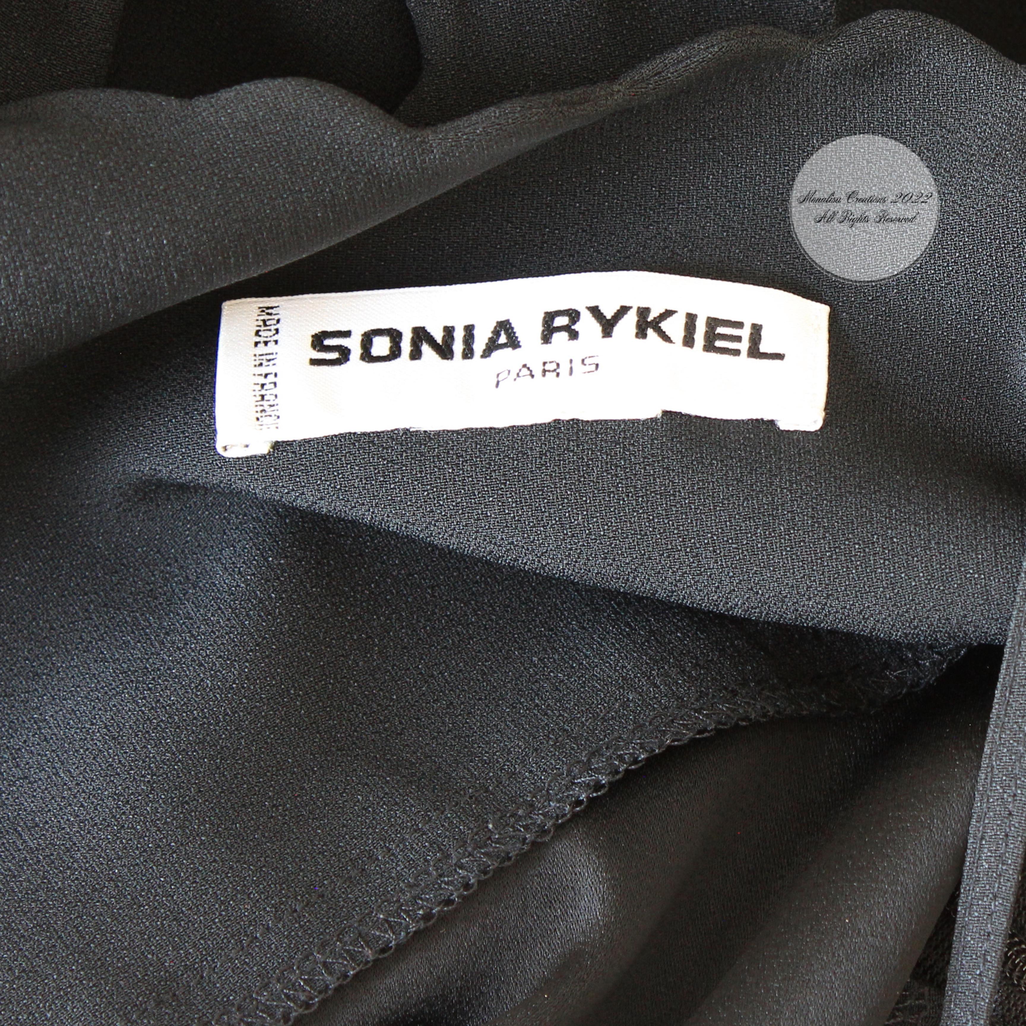 Sonia Rykiel Dress One Shoulder Scallop Collar Little Black Dress Vintage 90s  4