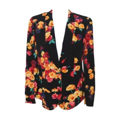 Sonia Rykiel Floral Print Multi Color Crepe Jacket 