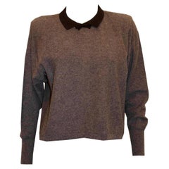 Retro Sonia Rykiel for Bergdorf Goodman Grey and Black Jumper. 