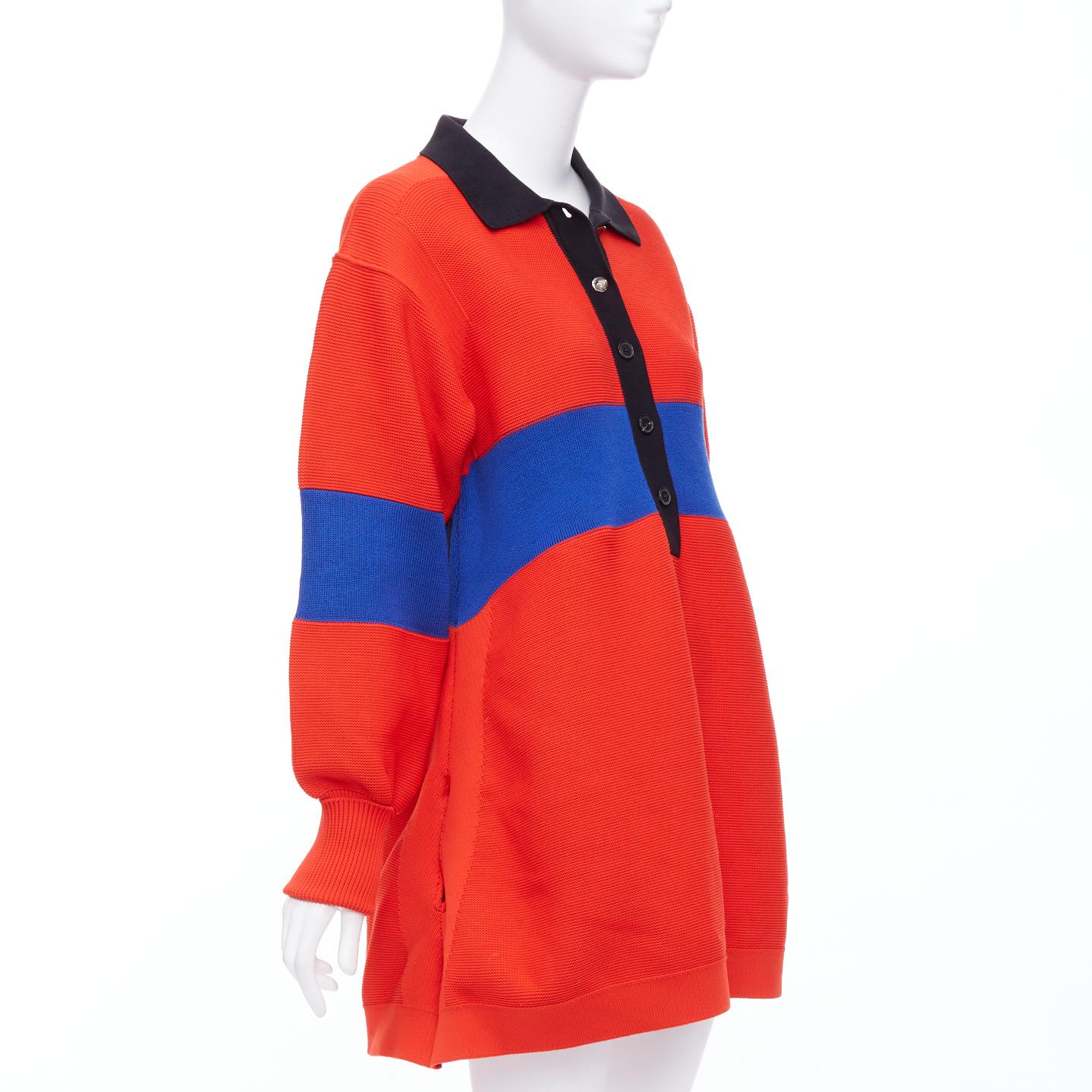 Red SONIA RYKIEL Forever Saint Germain red blue knitted sweater dress  M