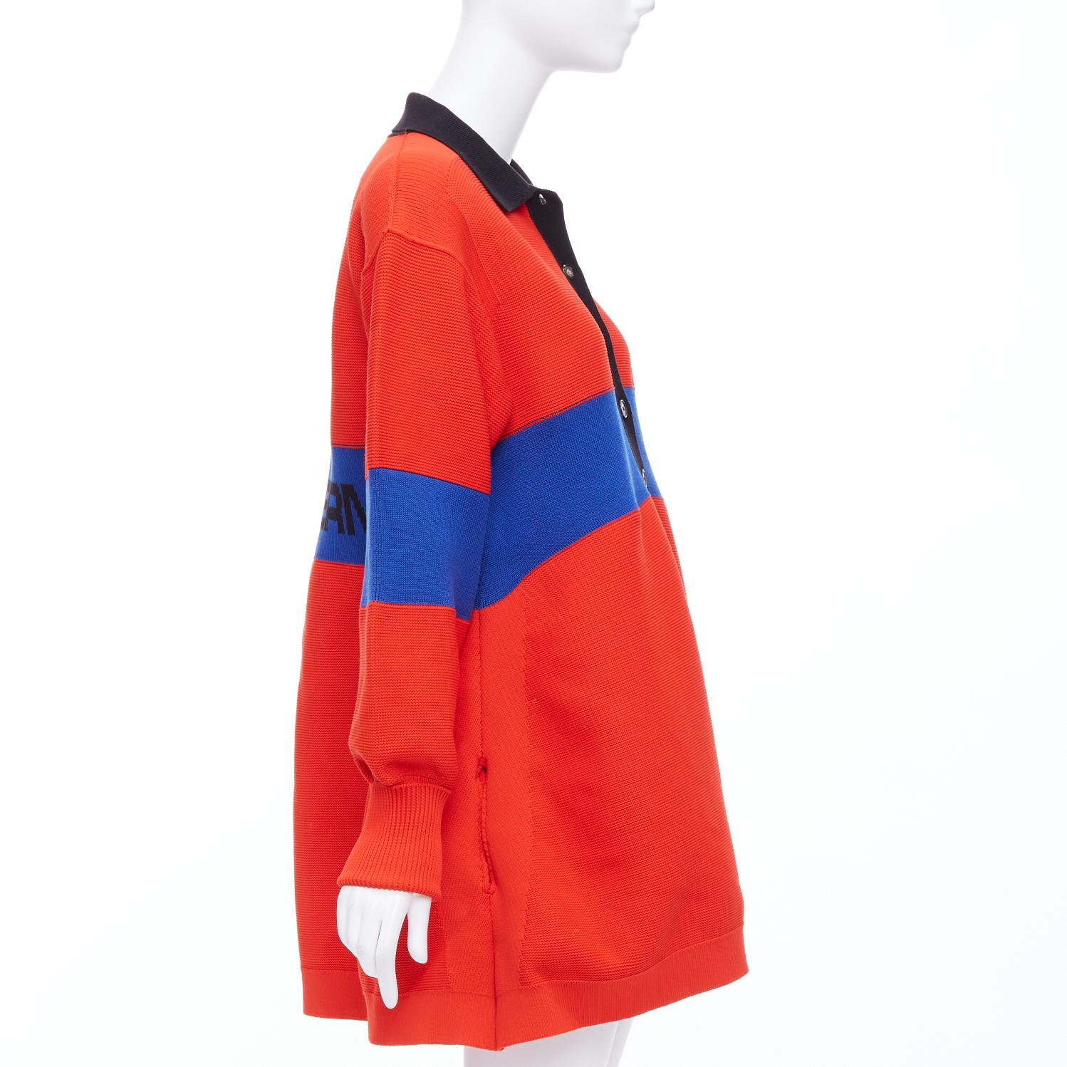 SONIA RYKIEL Forever Saint Germain red blue knitted sweater dress  M In Excellent Condition In Hong Kong, NT